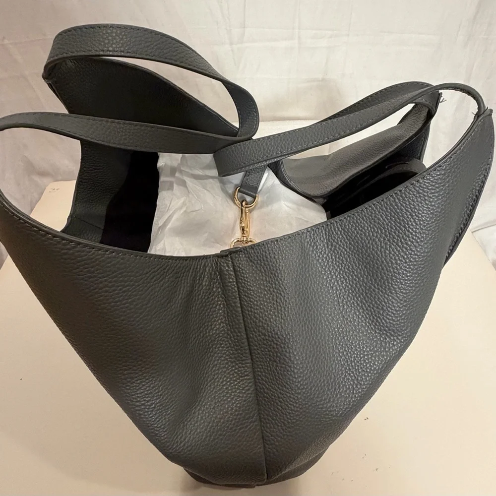 Tote Le Monde “Milan Tote” Genuine Leather Shoulder strap Bag - Grey - One Size